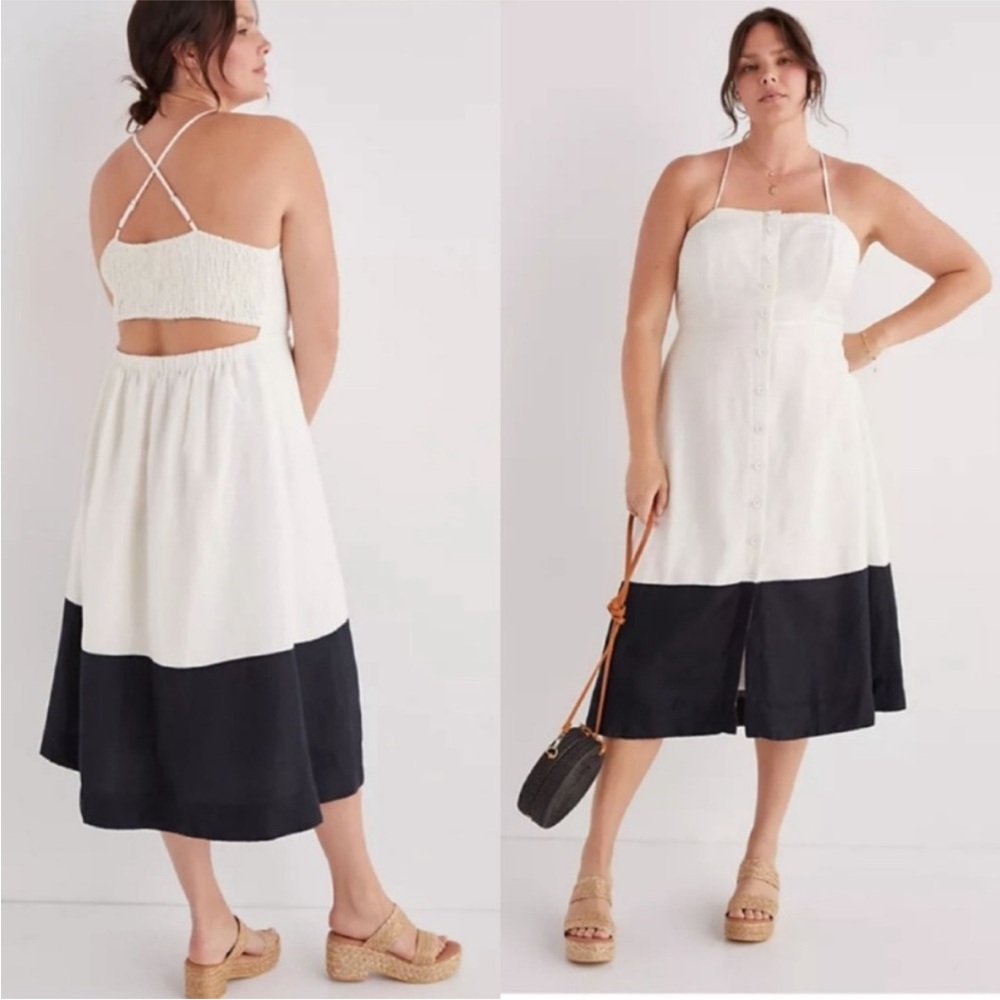 Maeve by Anthropologie Colorblocked Contrast Midi Dress M